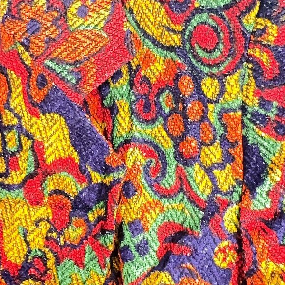 Vespucci Vintage Colourful Textured Fabric Cropped Blazer 42/S - Picture 2 of 7